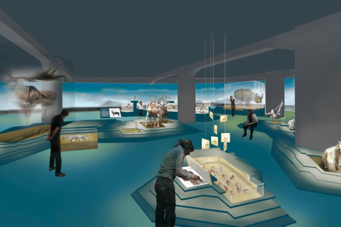 Lichtstimmungen machen den Wechsel von Kalt- und Warmzeiten für den Museumsbesucher spürbar.