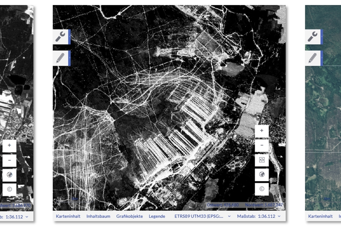 Militärischer Übungsplatz Königsbrücker Heide – 1965, 1975, 2022
Die geheimen Spionagebilder aus den 1960er und 70er Jahren waren bisher nur Geodäsie-Fachexperten bekannt. Anlässlich der Leipziger Buchmesse 2025 werden sie offiziell veröffentlicht und damit einem breiten Publikum zugänglich gemacht – kostenlos und rund um die Uhr verfügbar im Geoportal Sachsenatlas.