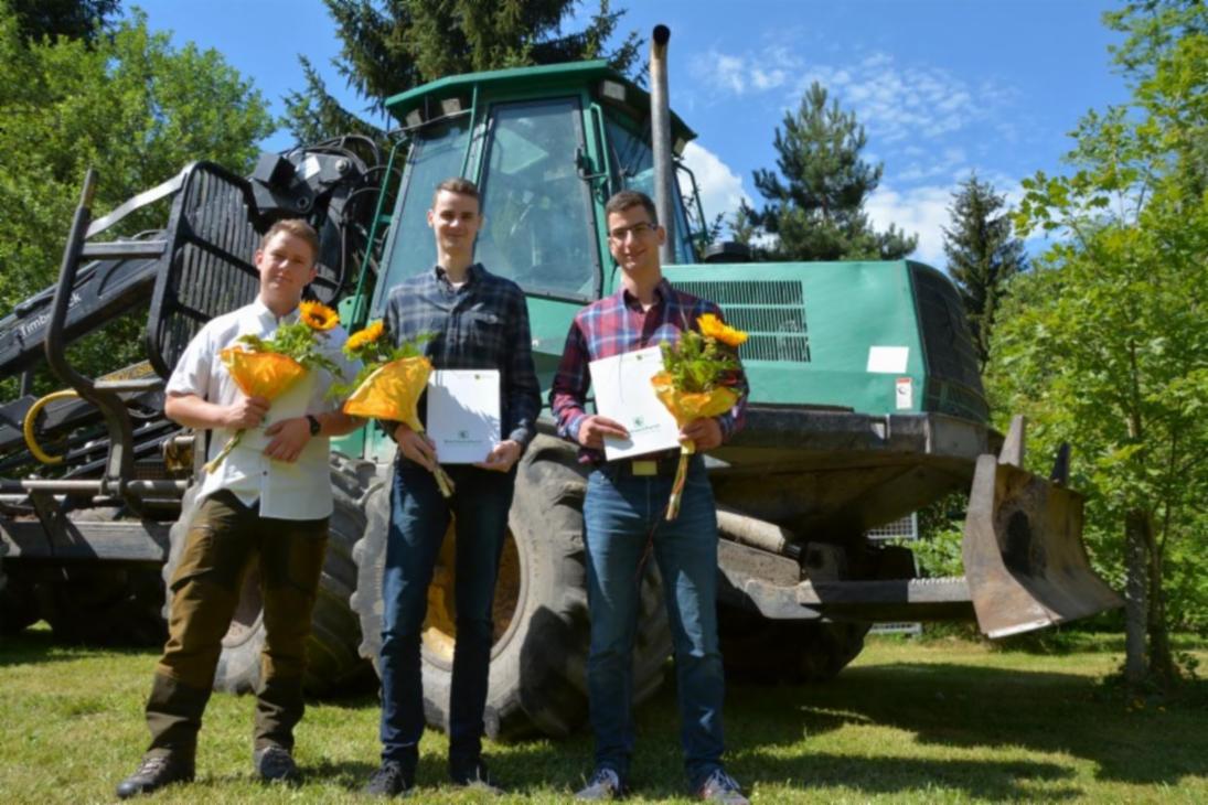 Die drei Spitzenreiter des Abschlussjahres: Anton Huß, Guntis Kantsch und Hannes Kühn (v.l.n.r.)