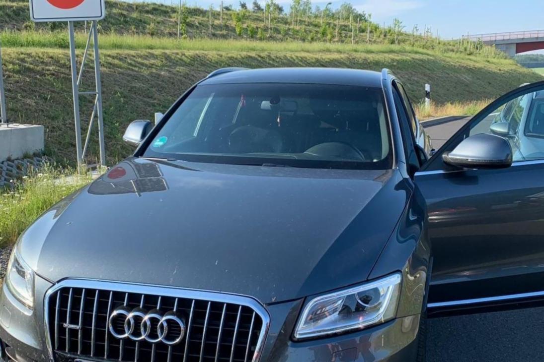 Sichergestellter Audi Q5 an der BAB13, AZB Marsdorf