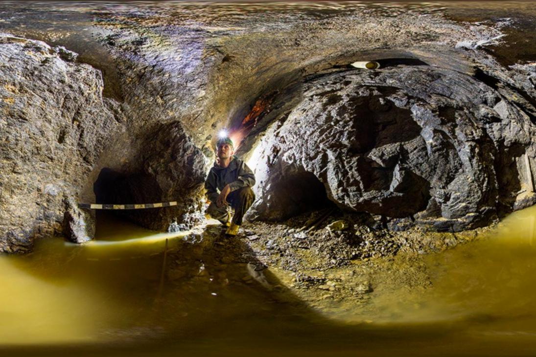 360°-Panorama im Bergwerk unter Dippoldiswalde.