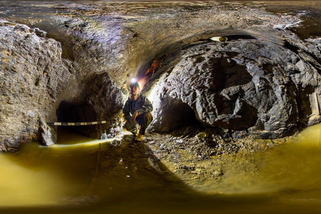 360°-Panorama im Bergwerk unter Dippoldiswalde.