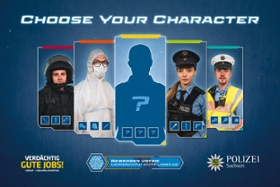 Foto: Nachwuchskampagne der Polizei Sachsen Verdächtig gute Jobs: Choose your character!