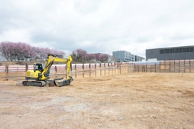Foto: Beginn der Rohbauarbeiten für das Lehmann-Zentrum-Bürogebäude der Technischen Universität Dresden