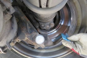 Foto: verschlissene Bremsscheibe