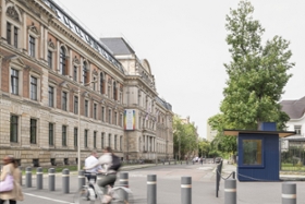 Foto: Preisträger des Sächsischen Staatspreises für Baukultur 2026: Wachposten der Polizei am US-Generalkonsulat in Leipzig
Entwurfsverfasser: Büro Voigt Architekten Partnerschaft mbB, Leipzig
Bauherr: Staatsbetrieb Sächsisches Immobilien- und Baumanagement, Niederlassung Leipzig I
Das Besondere an diesem Projekt ist seine Nutzungsflexibilität (kein Fundament erforderlich) und Ressourcenschonung.