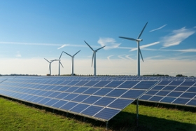 Foto: Darstellung von Windenergieanlagen und Freiflächen-PV