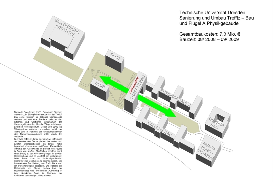 Lageplan Campus/Trefftz-Bau (SIB/Architekturbüro Heinle, Wischer und Partner)