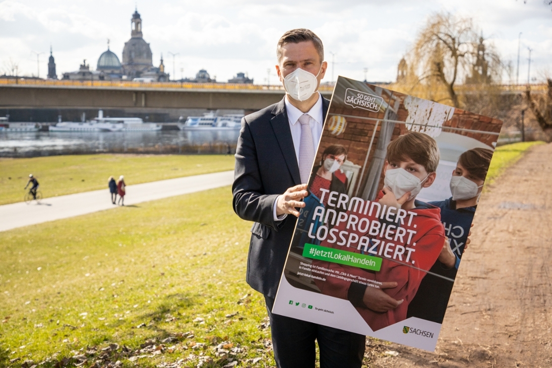 Wirtschaftsminister Martin Dulig startet die Kampagne #JetztLokalHandeln